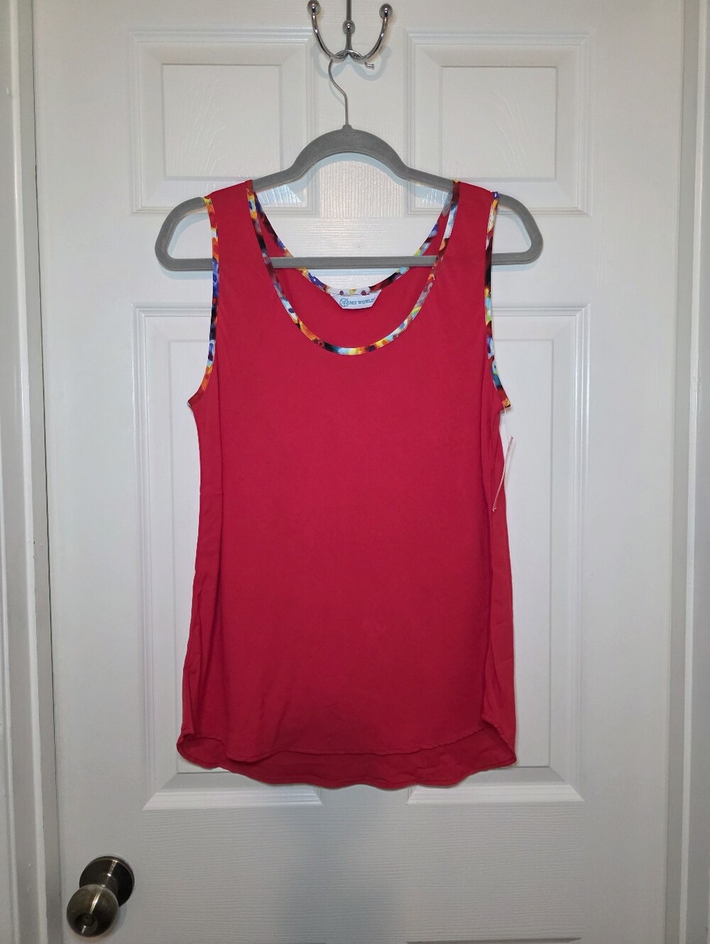 NWT Jams World Scoop Neck Tank Poppy Large Abstract Trim